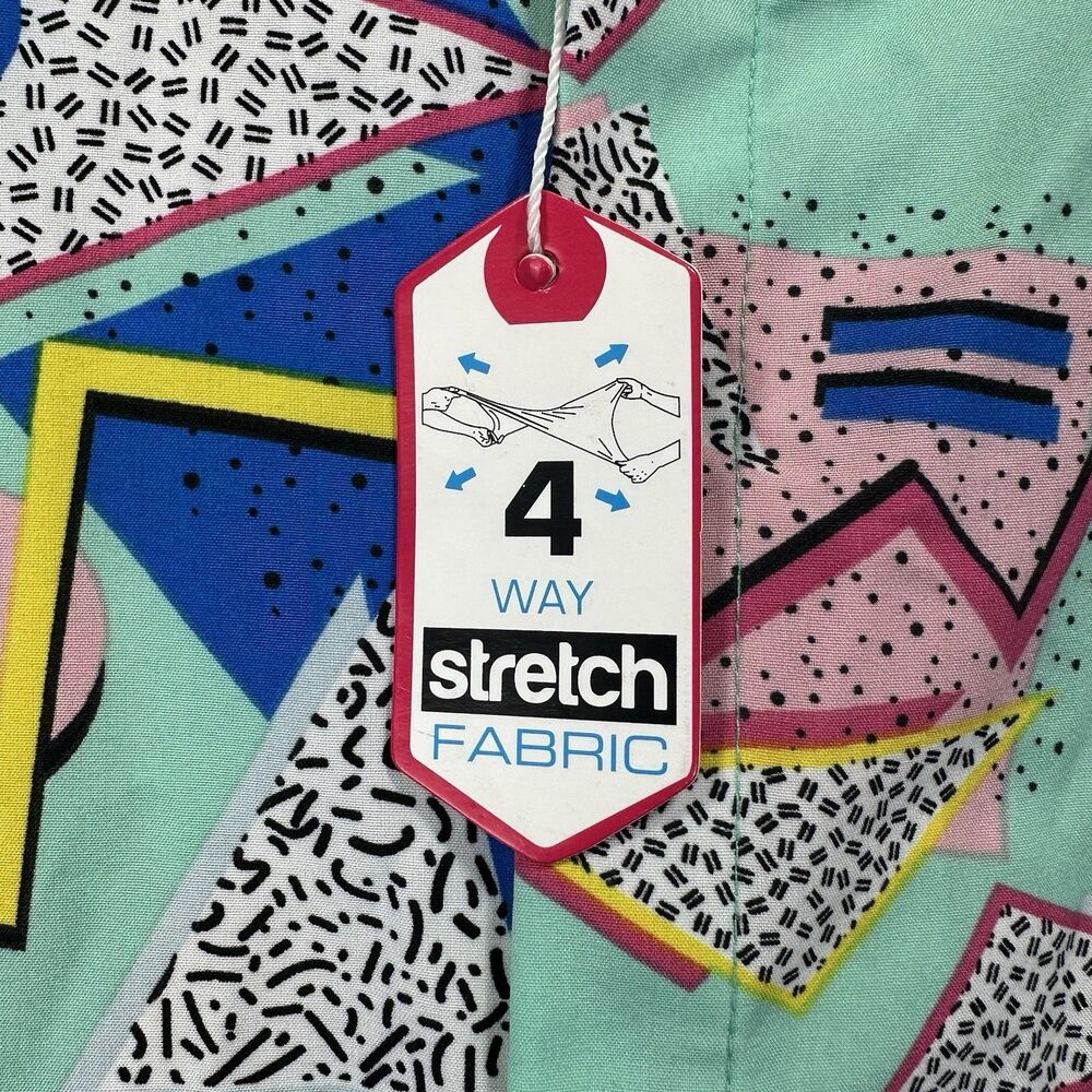 NWT OH Snap Shirt Adult Large 4-Way Stretch Retro 80s/90s Style Short Sleeve New - Picture 5 of 10